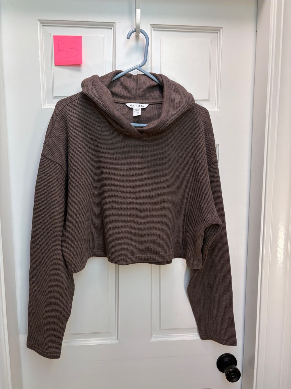 Athleta Cropped Cowl Neck Sweater in Brown